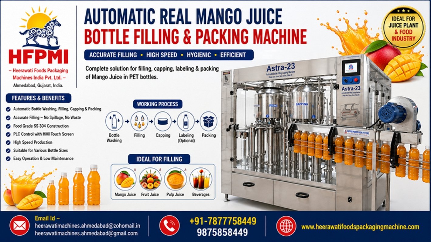 Automatic Real Mango Juice Bottle Filling & Packing Machine product image from the local source listing