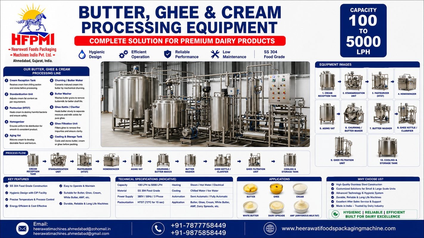Butter Ghee & Cream Processing Equipment Supplier product image from the source listing