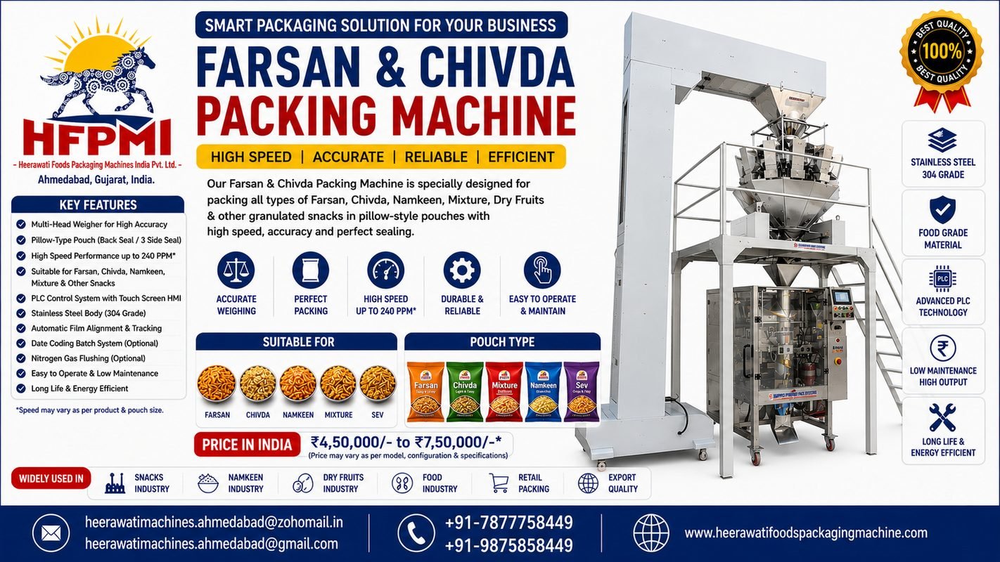 Farsan & Chivda Packing Machine Supplier India product image from the source listing