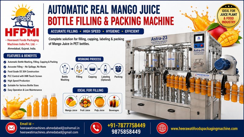 Automatic Real Mango Juice Bottle Filling & Packing Machine product image from the local source listing