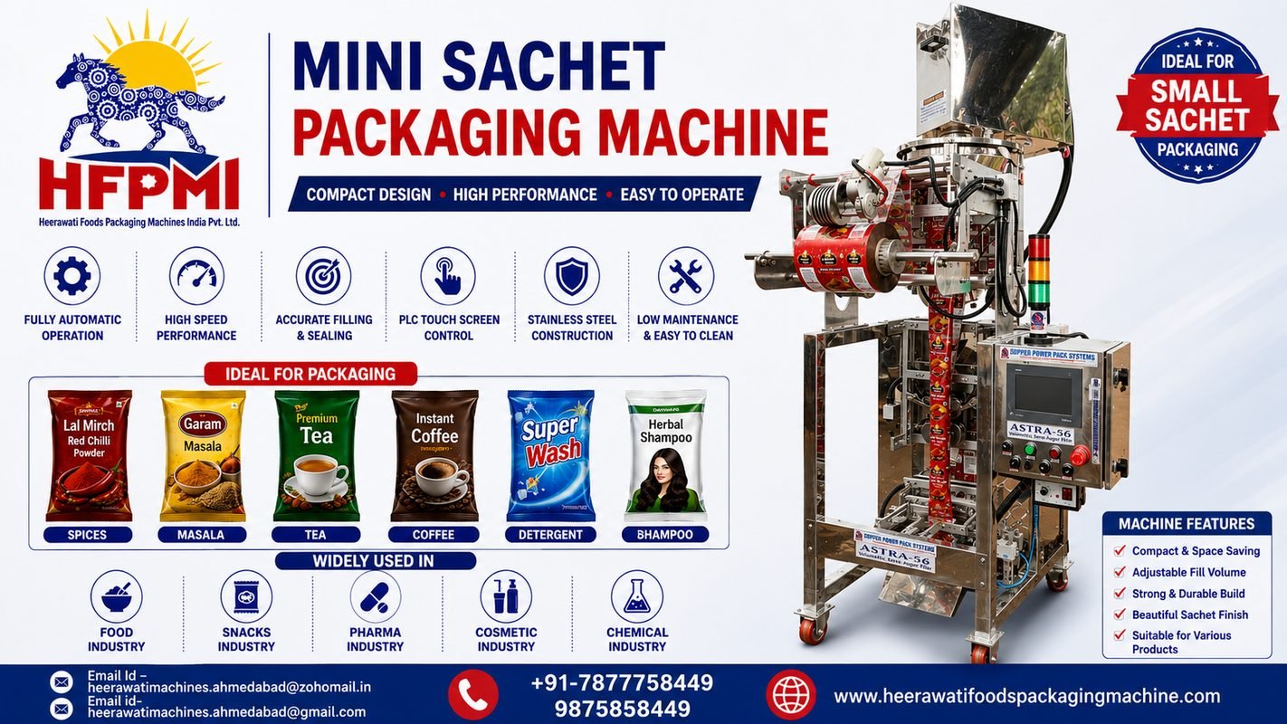 Mini Sachet Packaging Machine in Ahmedabad India product image from the source listing