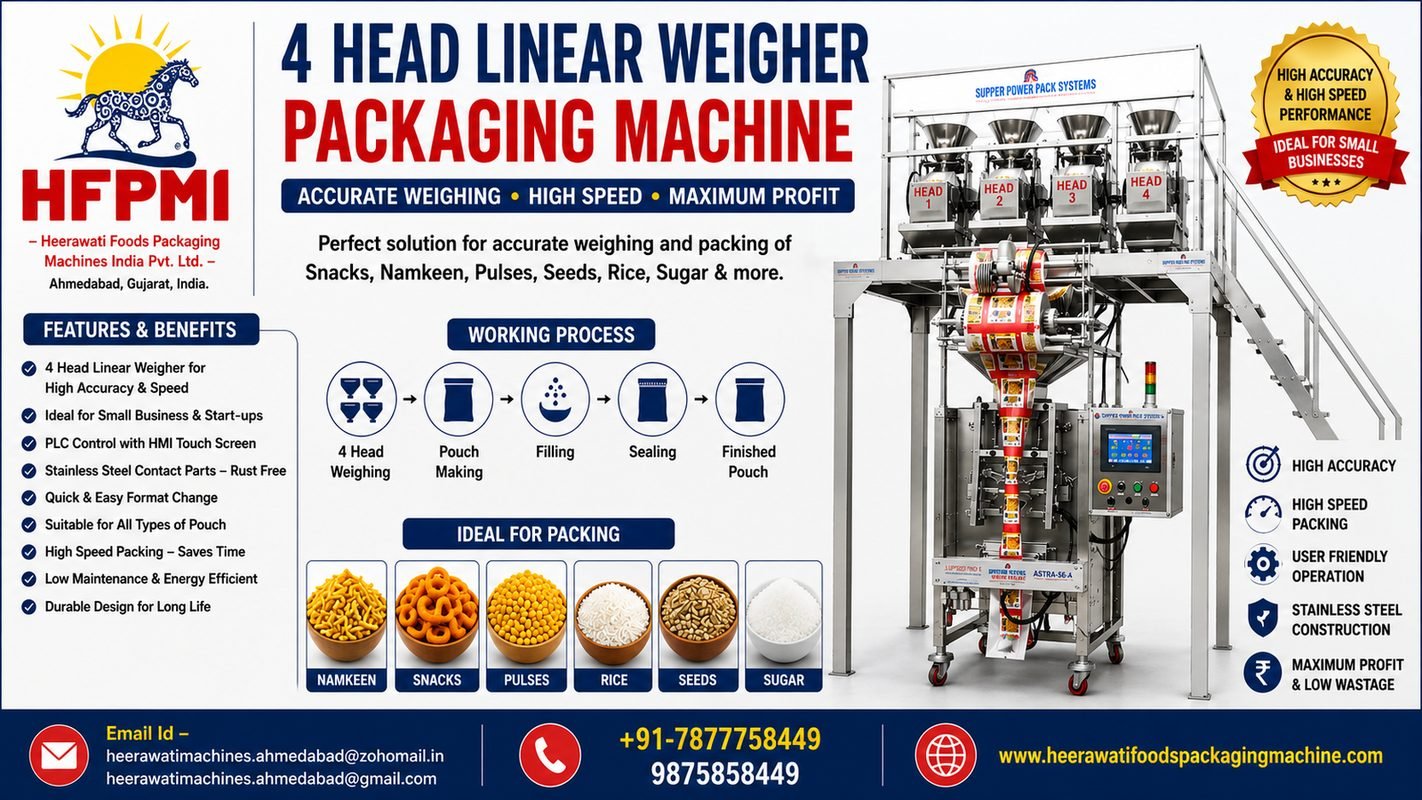 4 Head Linear Weigher Packaging Machine for Snacks product image from the source listing