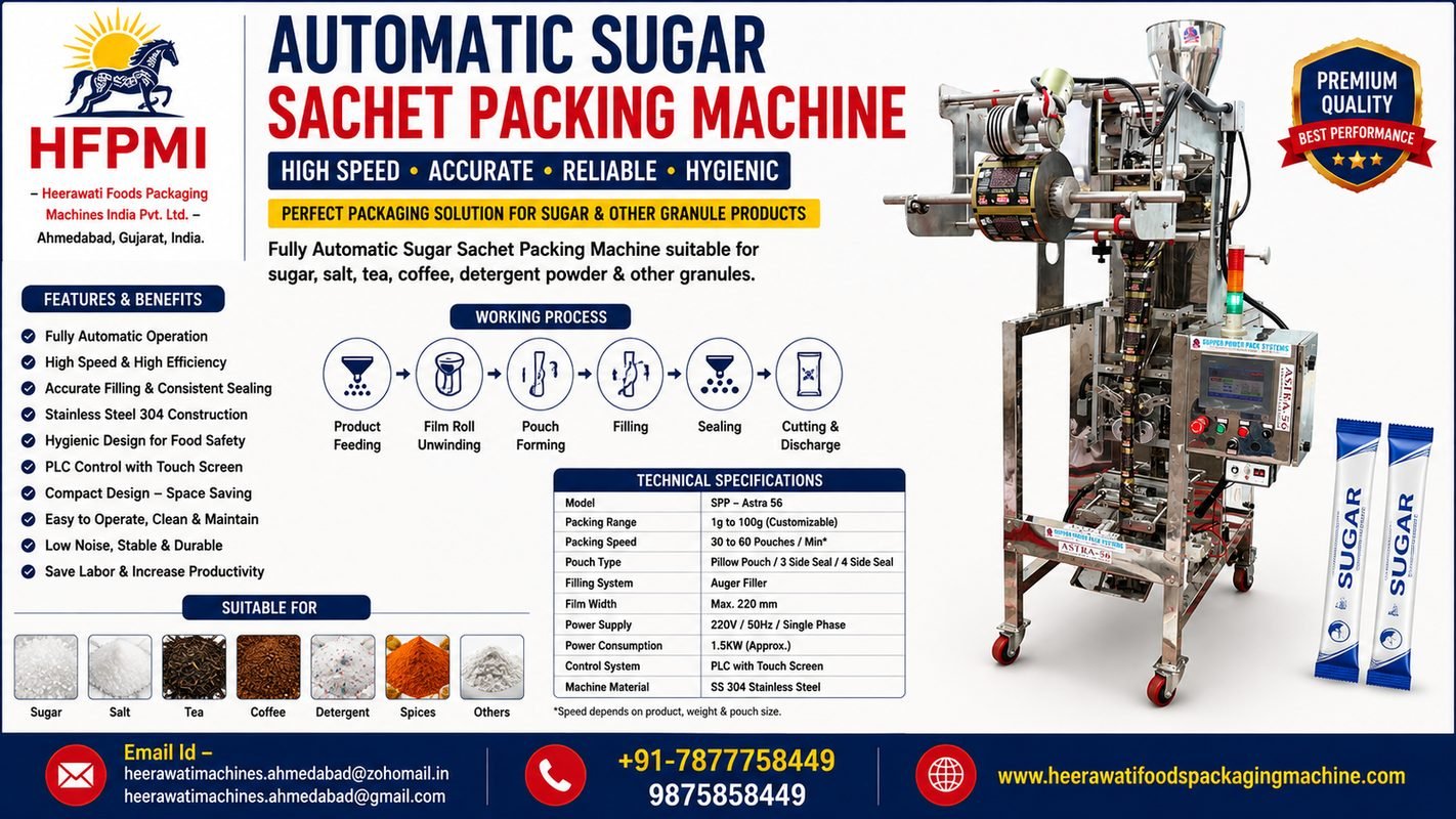 Automatic Sugar Sachet Packing Machine Price in India product image from the source listing