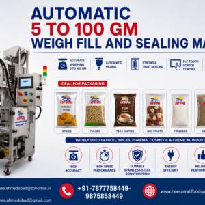 Automatic 5 to 100 gm Weigh Fill and Sealing Machine