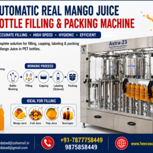 Automatic Real Mango Juice Bottle Filling & Packing Machine