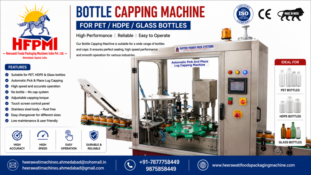 Bottle Capping Machine for PET / HDPE / Glass Bottles