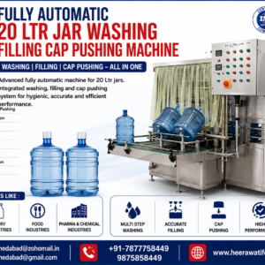 Fully Automatic 20 LTR Jar Washing Filling Cap Pushing Machine