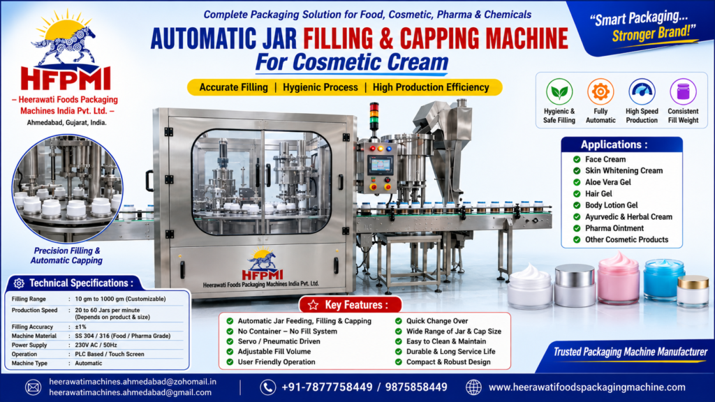 Automatic Jar Filling capping Machine For Cosmetic Cream