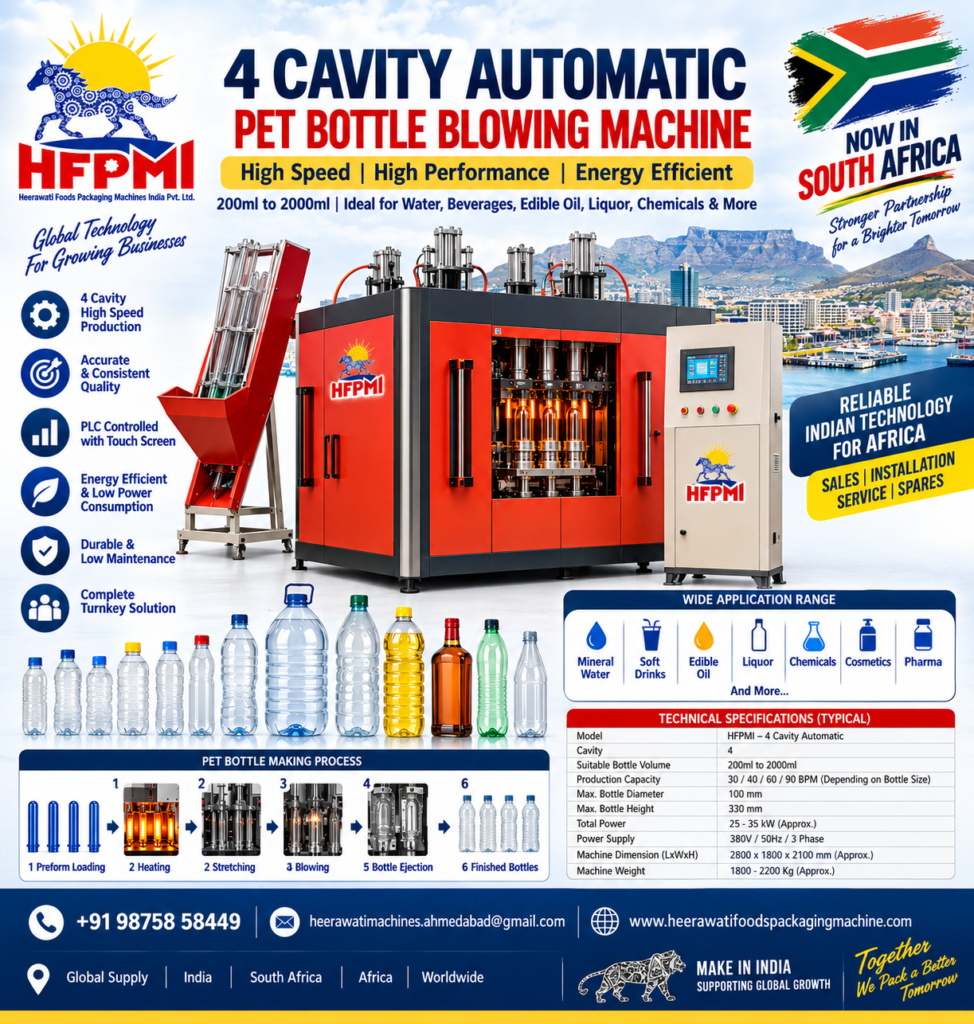4 cavity automatic PET bottle blowing machine South Africa