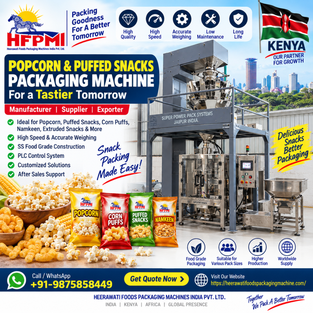 Popcorn Puffed Snacks Packaging Machine Kenya