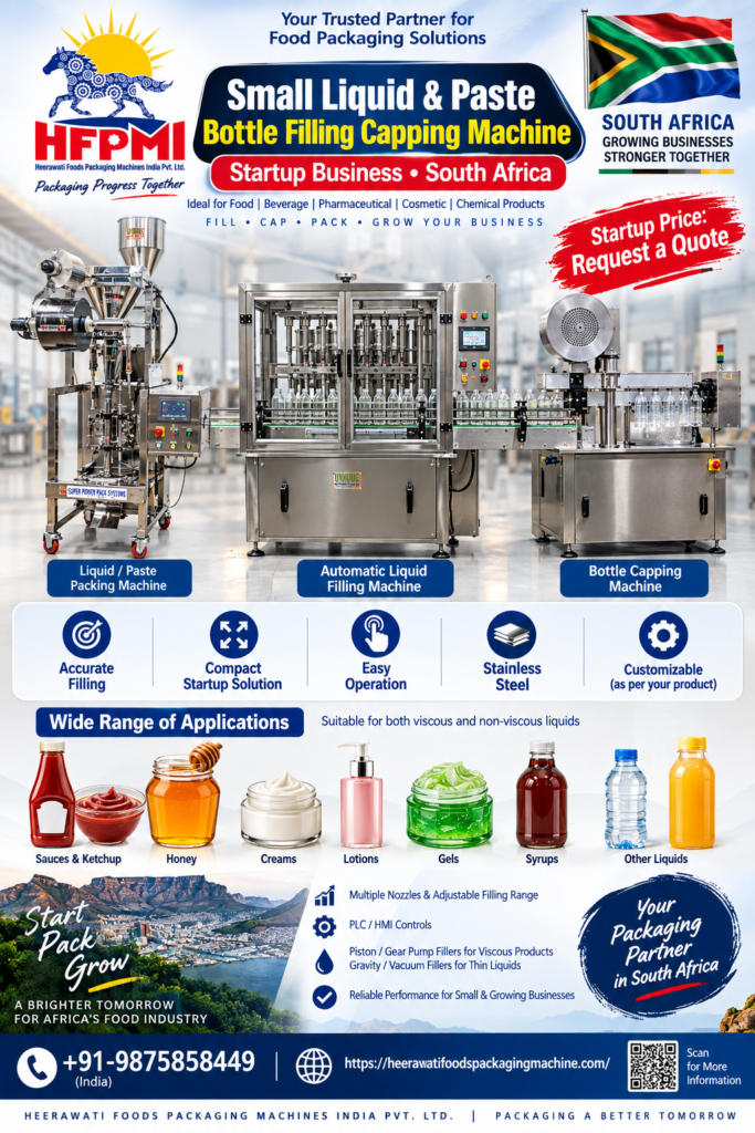 Small Liquid Paste Bottle Filling Capping Machine price for Startup Business South Africa