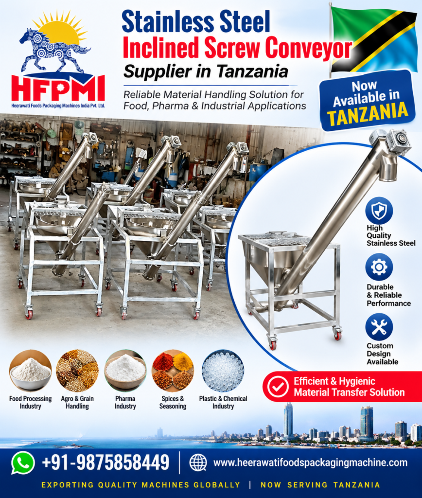 Stainless Steel Inclined Screw Conveyor Supplier in Tanzania